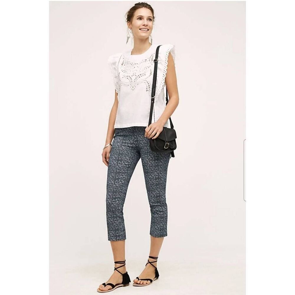 Anthropologie Cartonnier‎ Marina Blue Charlie Trouser Size 12